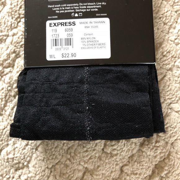 Black & silver sparkle sheer Express tights - Picture 5 of 7